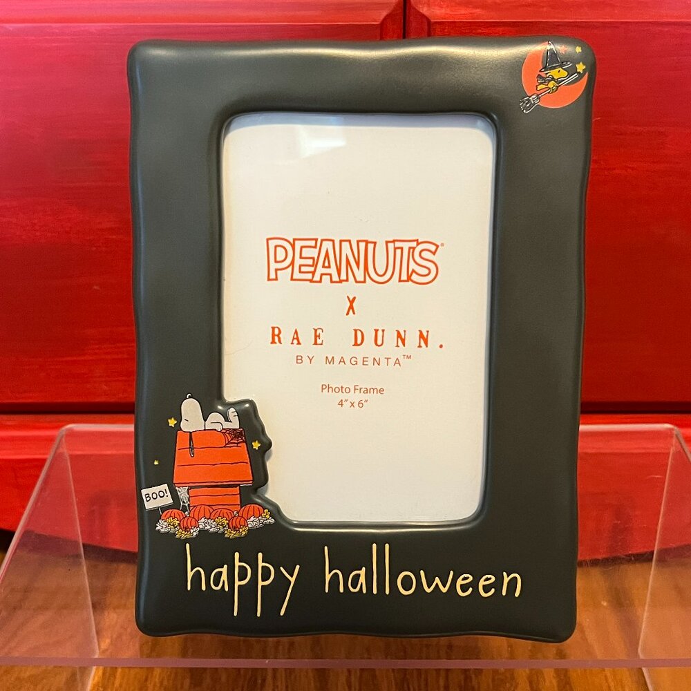 Snoopy Rae Dunn Happy Halloween 4" x 6" picture frame Peanuts Woodstock NEW